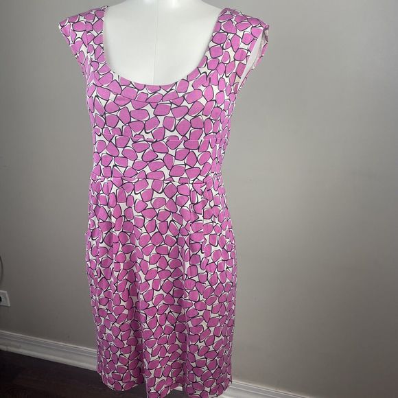Diane Von Frustenberg DVF 100% Silk Taran Dress Cap Sleeve Pink Pattern Size 4 - Picture 3 of 11